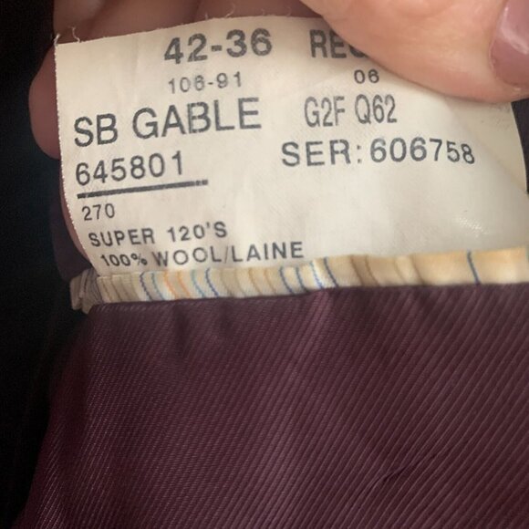 Samuelsohn SB Gable Sport Coat Jacket 42R Super 120's Wool Union Made in Canada - Picture 6 of 8